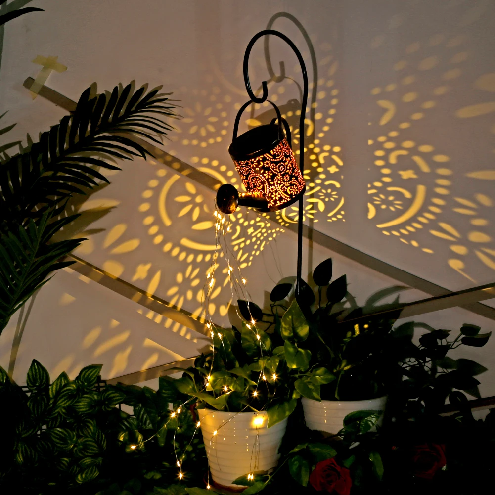 

Светодиодная уличная гирлянда на солнечной батарее, садовый светильник для полива, сказочный фонарь из кованого железа, декоративное освещ...