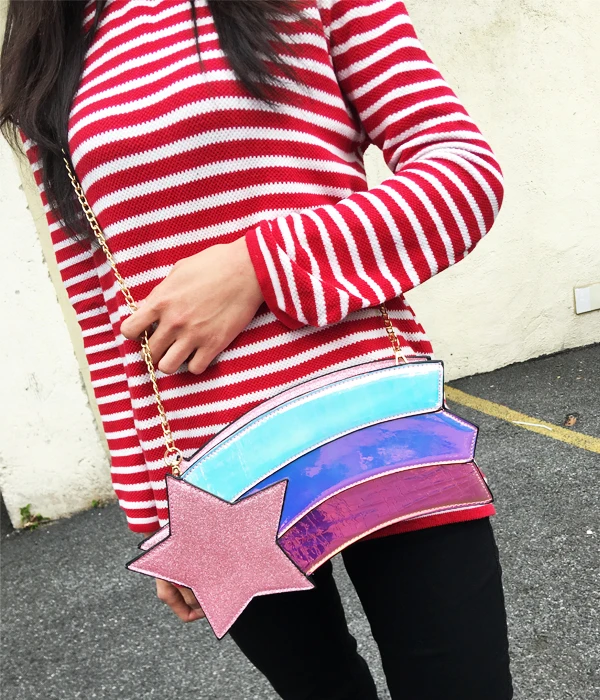 

Fashion Laser Stitching Sequins Meteor Shape Female Pu Leather Shoulder Bag Handbag Women's Crossbody Mini Messenger Bag Pouch
