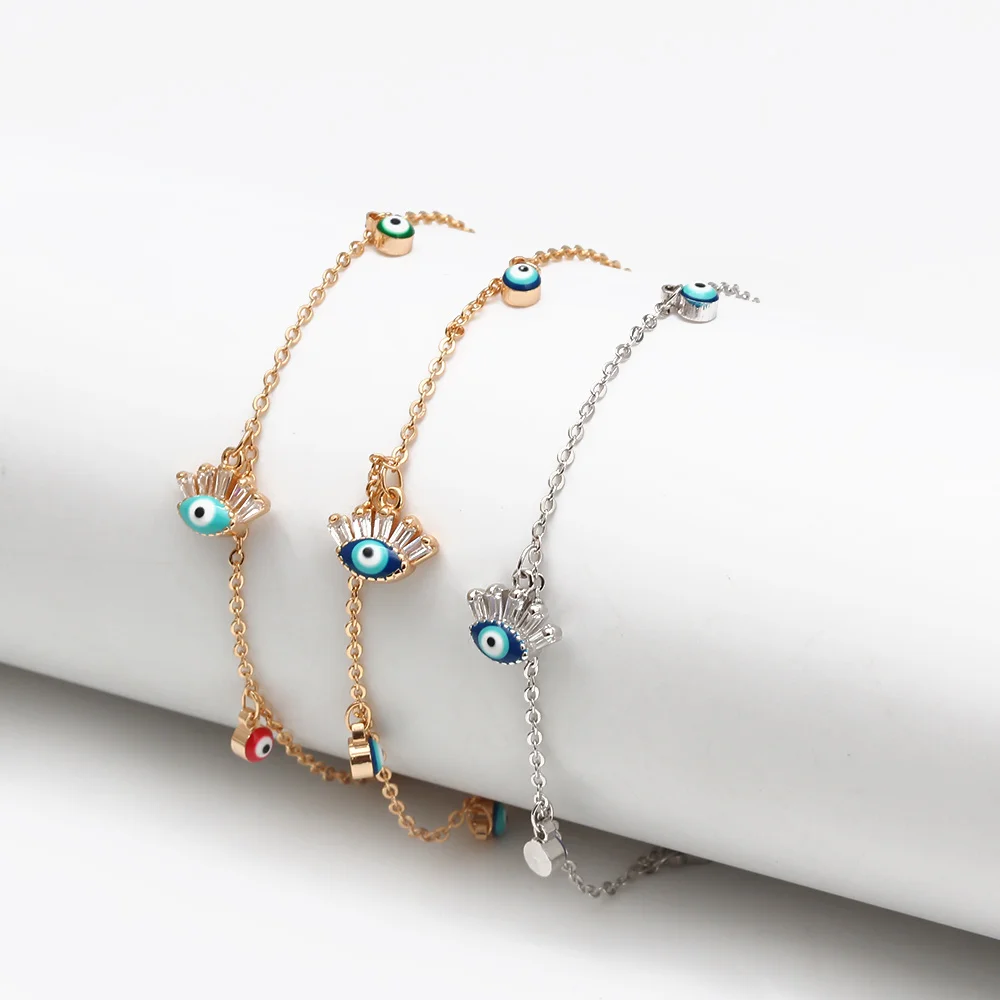 С клипсами Дурной глаз мульти Цвет 'турецкий глаз' браслет с подвеской на