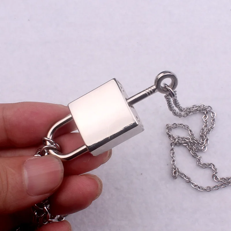 _ Двухслойная цепочка из нержавеющей стали в стиле панк с подвеской замком