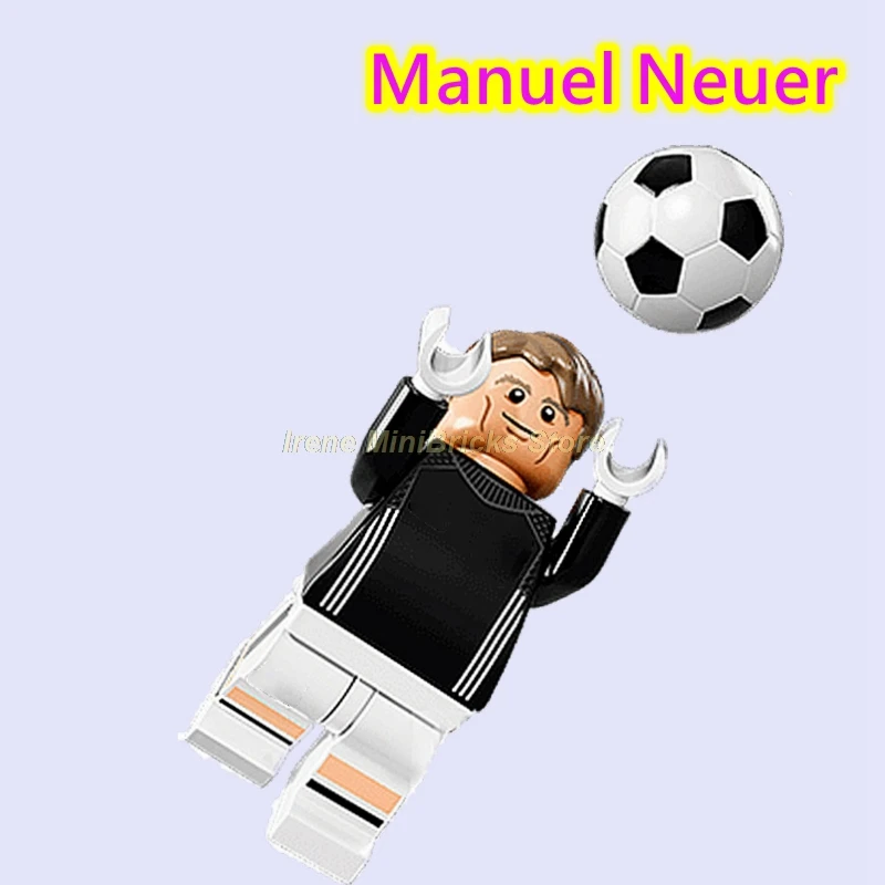 Manuel Neuer Football Player Cristiano Ronaldo Neymar Beckham Kobe Bryant Messi Pogba Modric Labron James Toys For Children Building Blocks - Цвет: Manuel Neuer