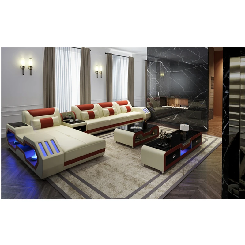 Современный диван из натуральной кожи дизайнерская мебель для гостиной