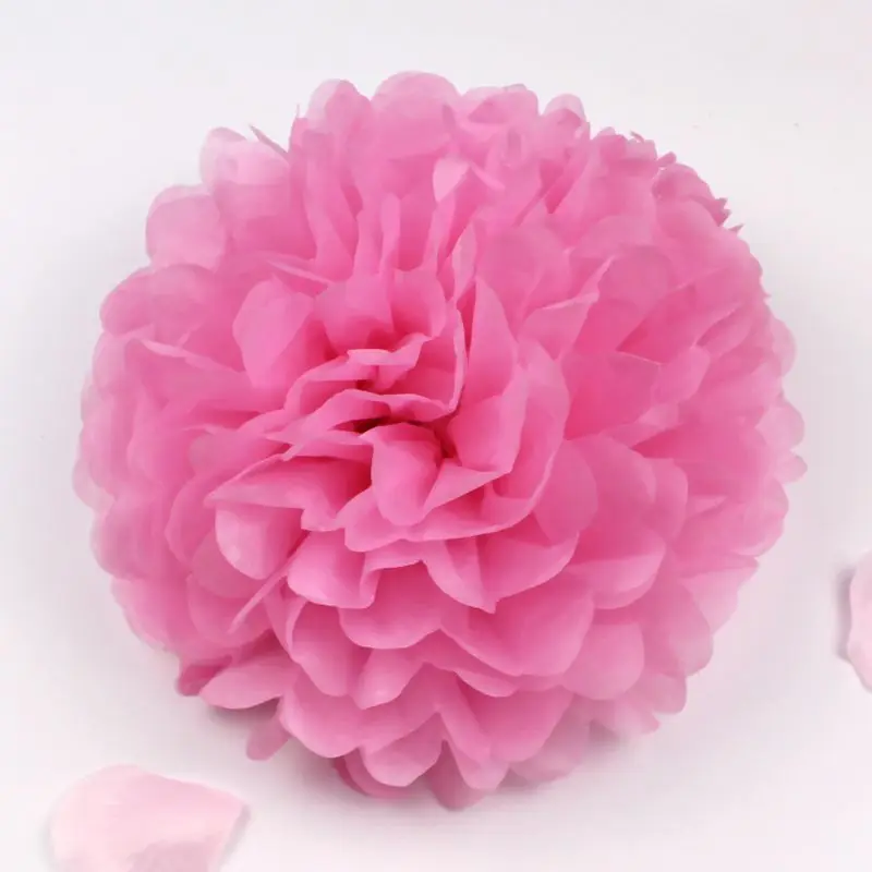 Dark pink 12 см/15 см/20 см/25 см/30 см/35 см(для детей в возрасте от 4 до 14 лет дюйма), свадебных платьев, декоративных изделий и Бумага помпонами шарики-Помпоны вечерние дома декоративная ткань/День Святого Валентина Декор - Цвет: Dark pink