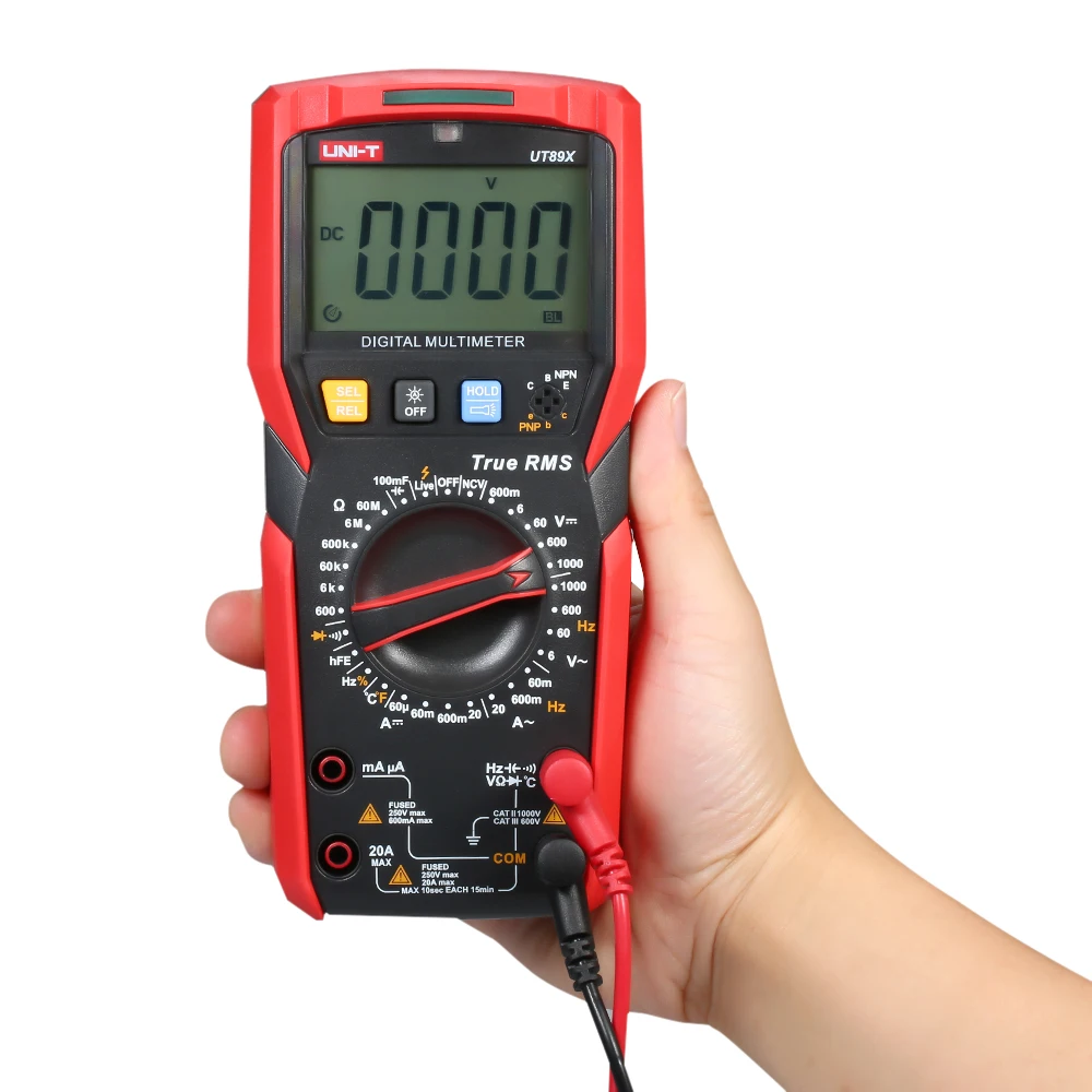 

UNI- T UT89X Digital Multimeter High Accuracy 6000 Counts DC/AC Current Voltage Tester Mini True RMS Measure Meter LCD Display
