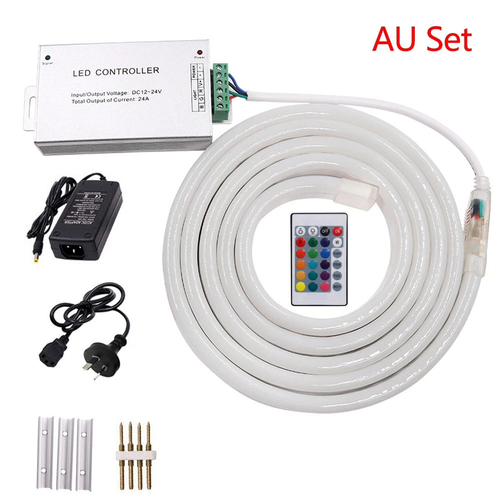 2835 Светодиодная лента неоновый светильник DC12V RGB Неоновый веревочный светильник наружный водонепроницаемый неоновый светильник светодиодный светильник с RGB 24key контроллер
