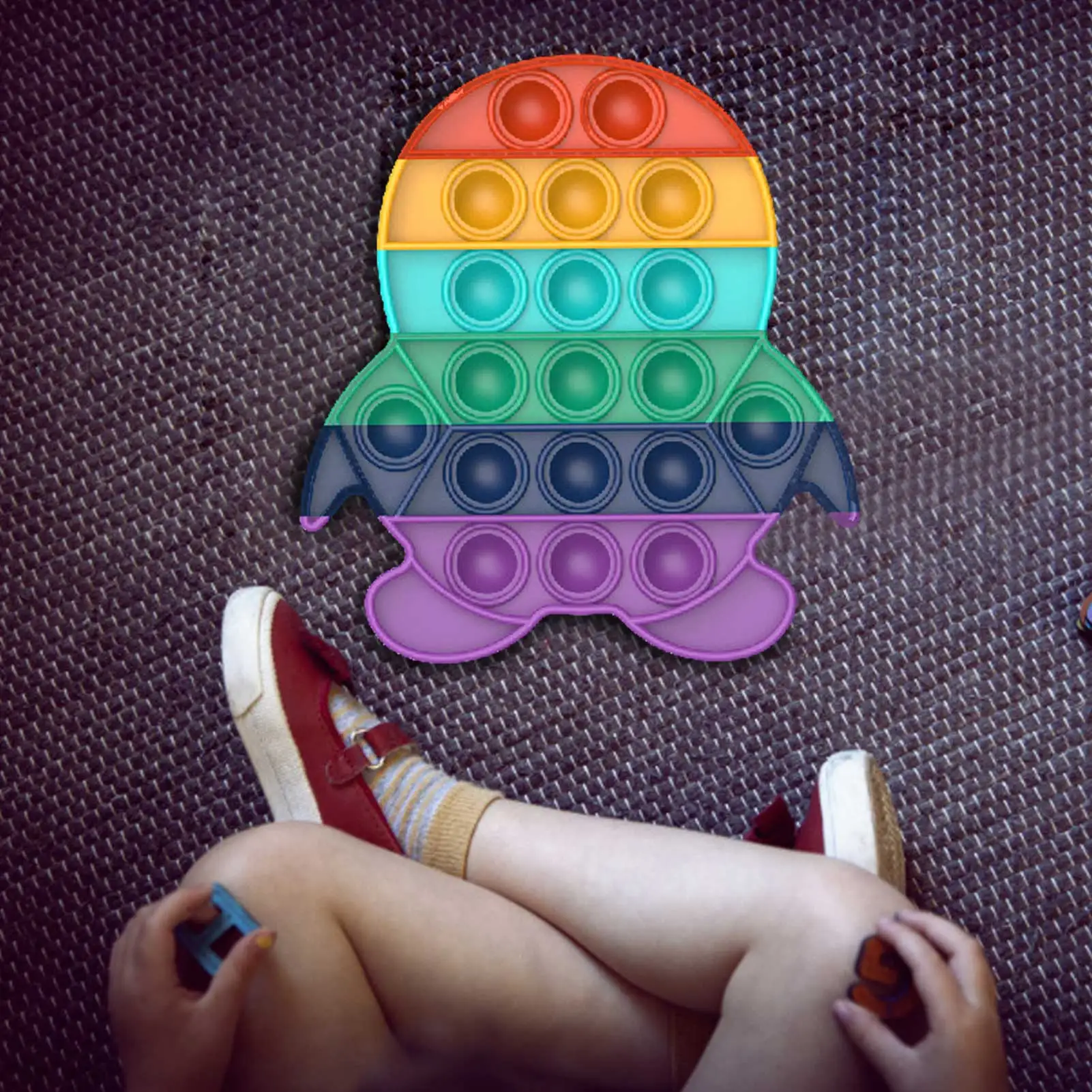 

20pcs/lot DHL free pop Penguin Owl Unicorn Shape Parent Child Silicone Toy Push Bubble Stress Relief Toy Decompression Pops It