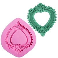 love photo frame silicone fondant resin mold for diy pastry cup cake dessert chocolate lace decoration supplies kitchen tool bak