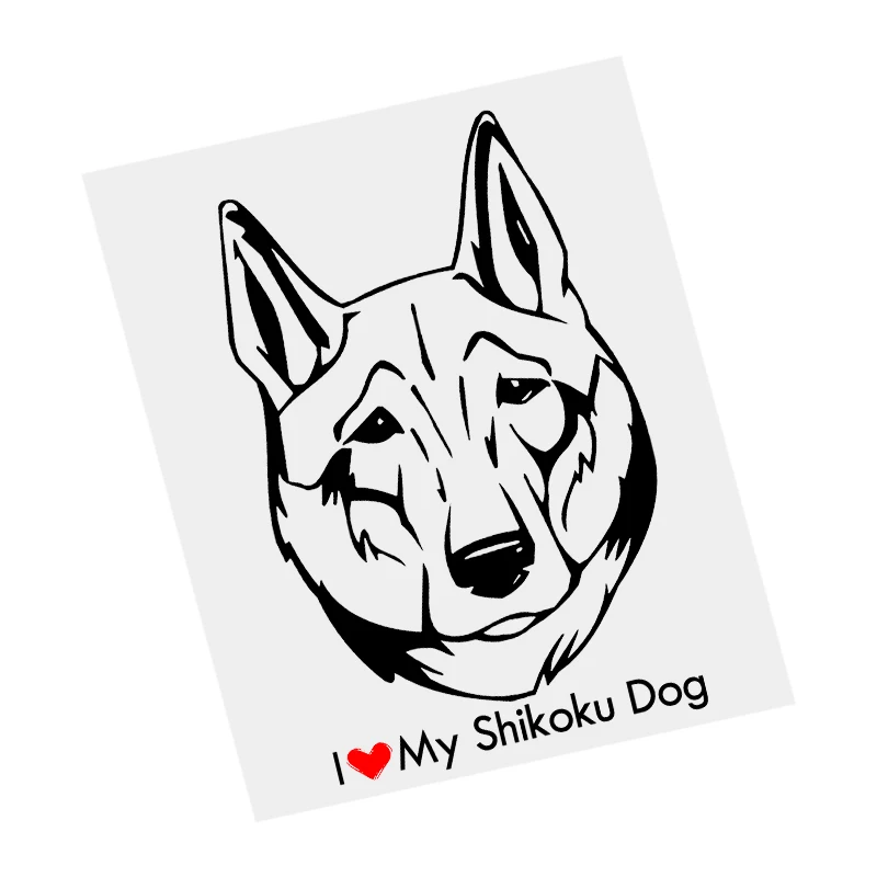 

S61649# Shikoku Dog Black Transparent Car Sticker Vinyl Decal Waterproof Decors for Motorcycle Bumper Laptop