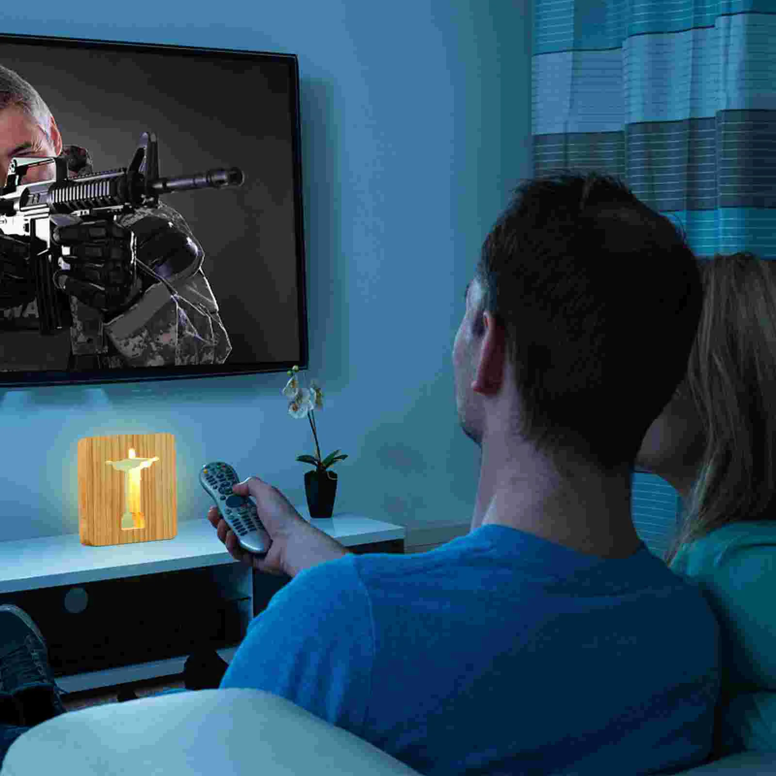 

3D светодиодный акриловый деревянный ночник с изображением Иисуса Креста, настольный светильник, Гравировальный светильник