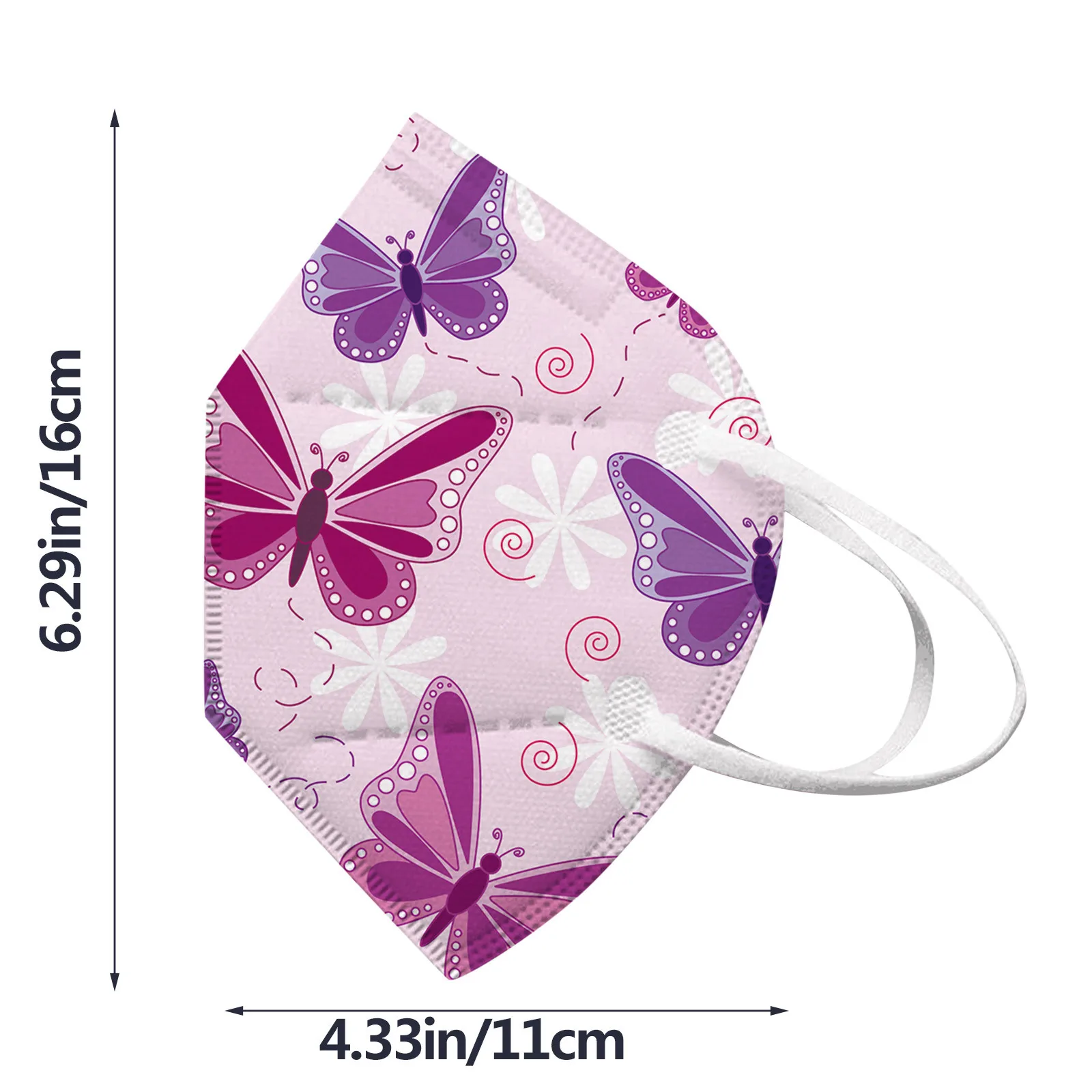 

5-100pcs Kids Children 5-Layer Butterfly Prinetd Reusable Face Masks Outdoor Protective Halloween Cosplay Dress Mask Masque