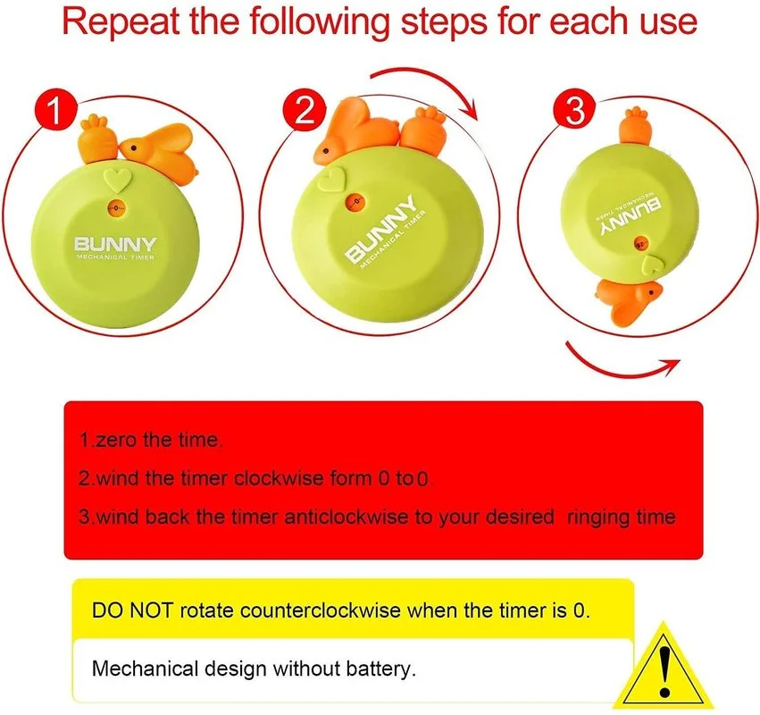 Кухонный таймер для приготовления пищи Мультяшные магнитные часы 60 минут