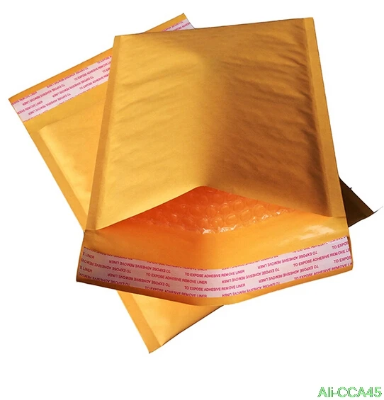 

10pcs Yellow Kraft Bubble Mailers Padded Envelopes Shipping Bag Self Seal Business School Office Supplies Mailing Bags Envelopes