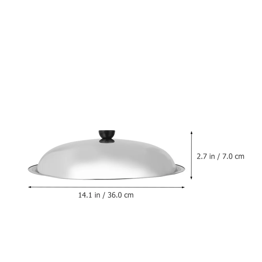 

1 Set 2Pcs 34/36cm Multipurpose Pot Covers Stainless Steel Pot Lids Dishes Covers (Silver)