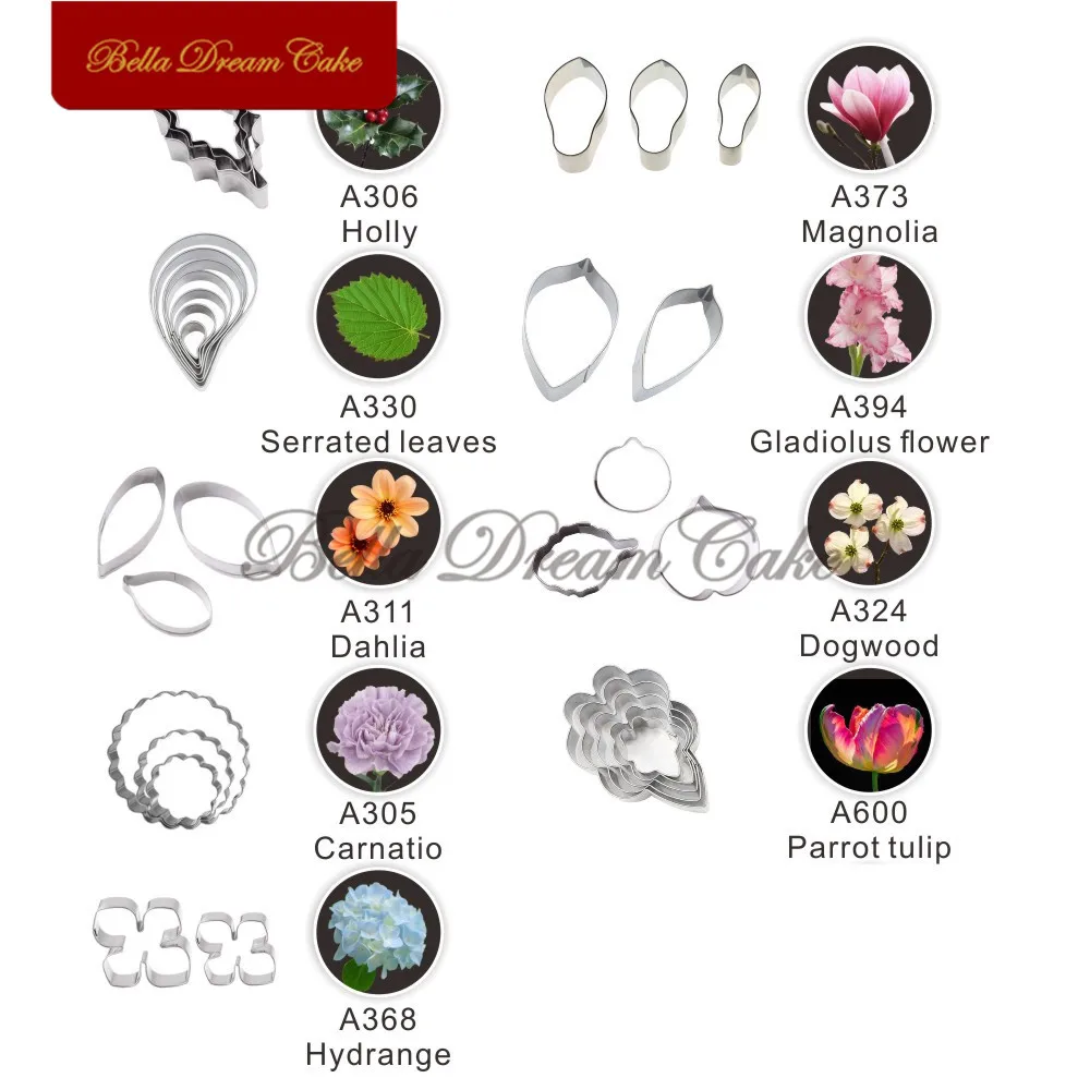 18 наборов силиконовая форма для лепестков листьев цветов из нержавеющей