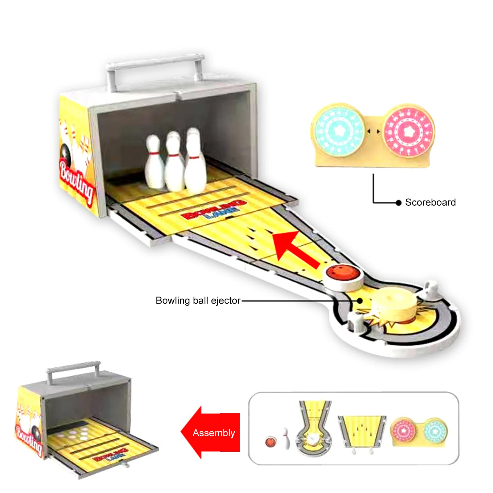 Игровой набор для боулинга деревянная мини-дорожка дома Интерактивная