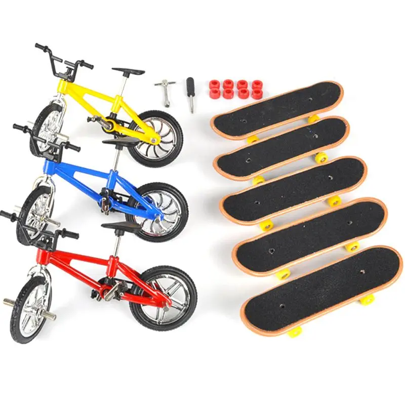 1 комплект Забавный палуба набор для спортивных игр 3 сплав Finger Bikes с 5 скейтборд DIY