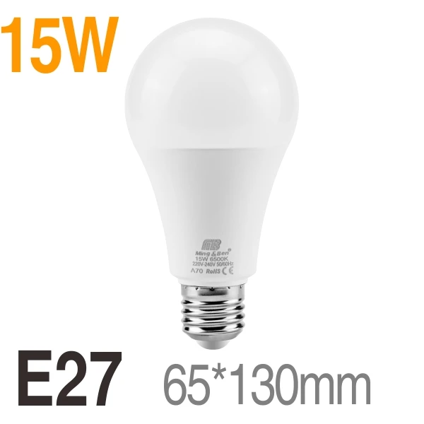 15W 220V 6 шт. светодиодный светильник 9 Вт 12 Вт 15 Вт 18 Вт E27 220 В лампада натуральный белый Холодный теплый белый Высокая яркость Bombillas для внутреннего освещения - Испускаемый цвет: 15W 220V