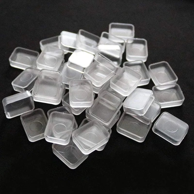 

25/50/100pcs 1ml Plastic Transparent Empty Watercolor Paint Pans Rectangle Clear Pigment Pans for Watercolor Acrylic Oil Paints