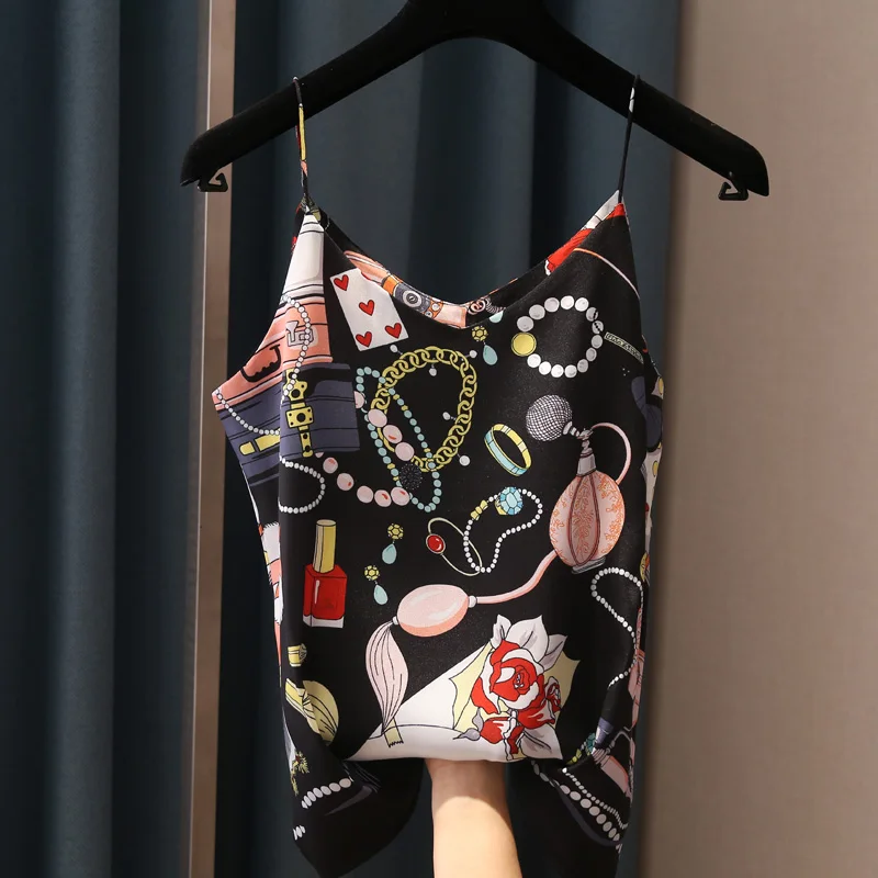 Женский топ на бретельках с V образным вырезом без рукавов|Топы| |