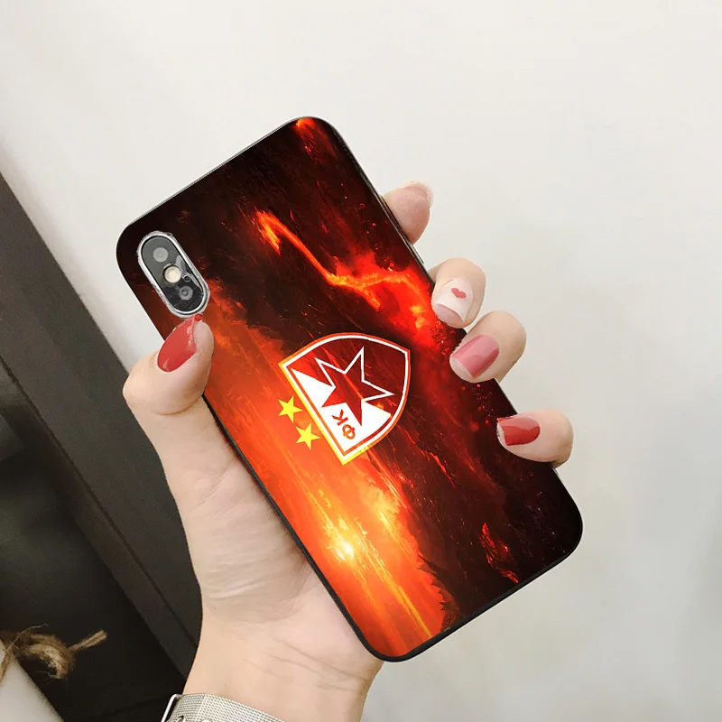 Чехол для телефона FC Crvena Zvezda iPhone XR 11 Pro XS Max X 5 5S силиконовый чехол черный DIY iphone 7 8 6 S