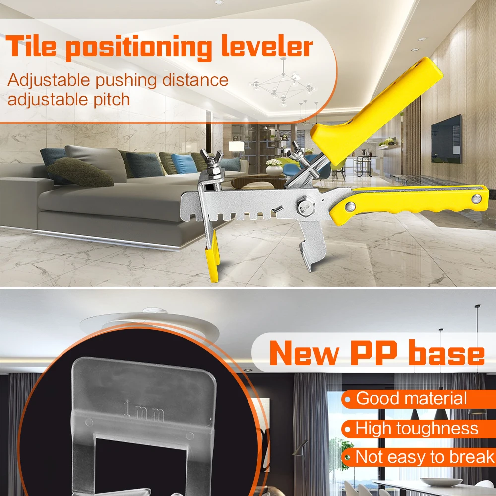 

100x Clips Accurate Tile Leveling System Pliers Tiling Locator Tile Leveling Glides Ceramic Tiles Installation Measurement Tool