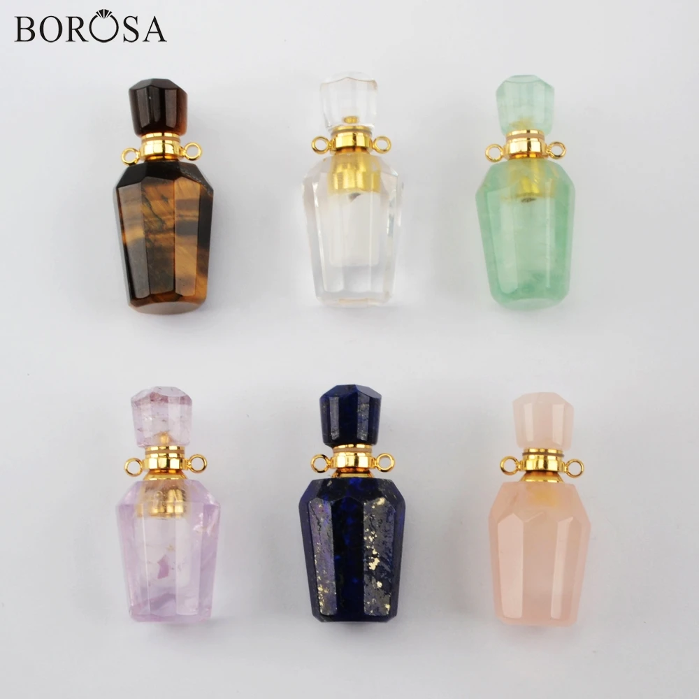 BOROSA Perfume Bottle Pendant Connector Crystal New Essential Oils Diffuser for Women Jewelry Making G1941 | Украшения и