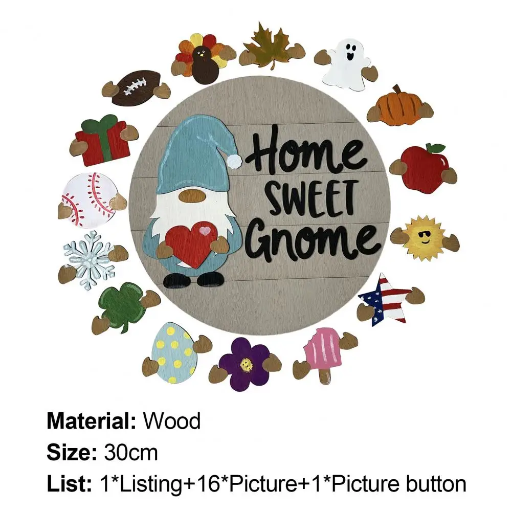 

Welcome Sign Garland Front Door Hanger with Bow Round Open Hanging Vertical Sign Home Decoration Garland Decor