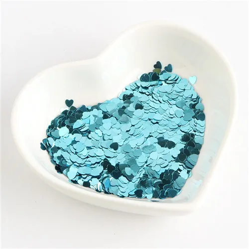 light blue Экологичный ПЭТ 3 мм ультратонкий Сердце блестка для ногтей смешанные голографические лазерные серебряные блестки пайетки для рукоделия украшения ногтей 8 г - Цвет: light blue