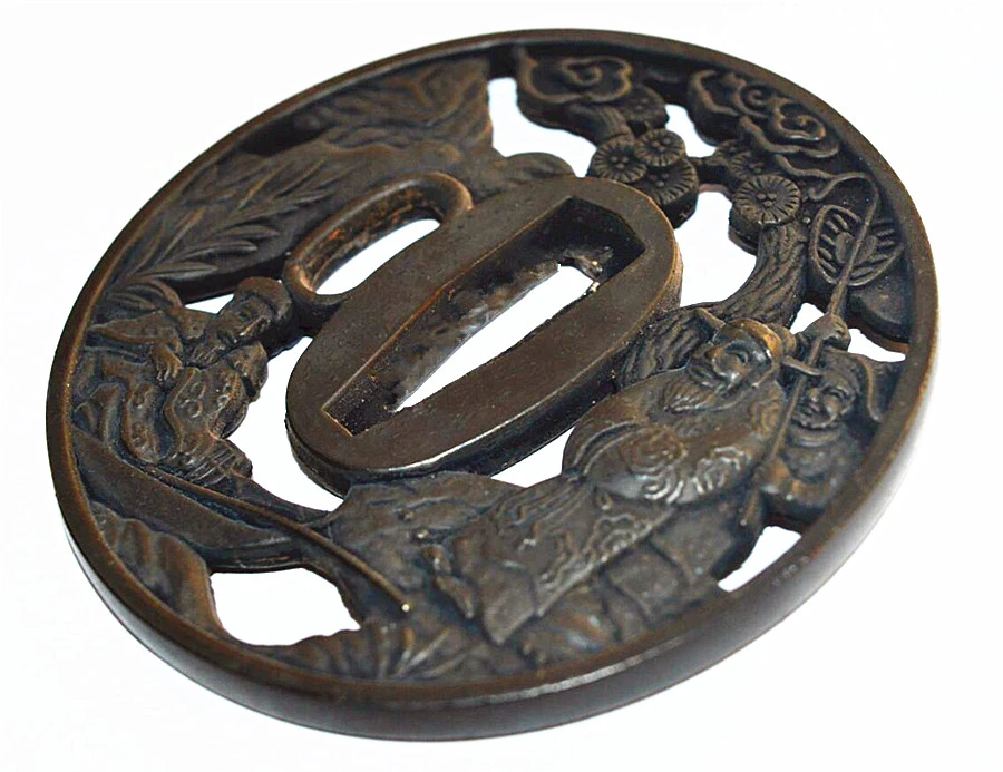 Японский сплава гвардии Tsuba для самурайский меч катана Ножи ручной работы|Мечи| |