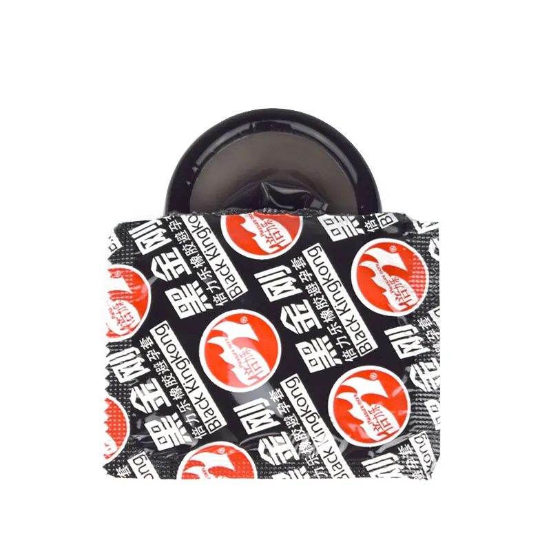 Удовольствие больше 52 мм 10 шт черный король конг гладкие презервативы со смазкой