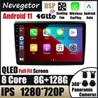 Мультимедийный видеоплеер для Fiat Bravo 128-2007, Android 11, 8 ГБ + 2012 ГГц, 9 дюймов, 2.5D, без DVD, радио, навигация GPS