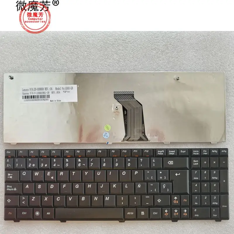 Новая клавиатура с испанской раскладкой для ноутбука Lenovo G560 G565 G560A G565A G560E G560L SP