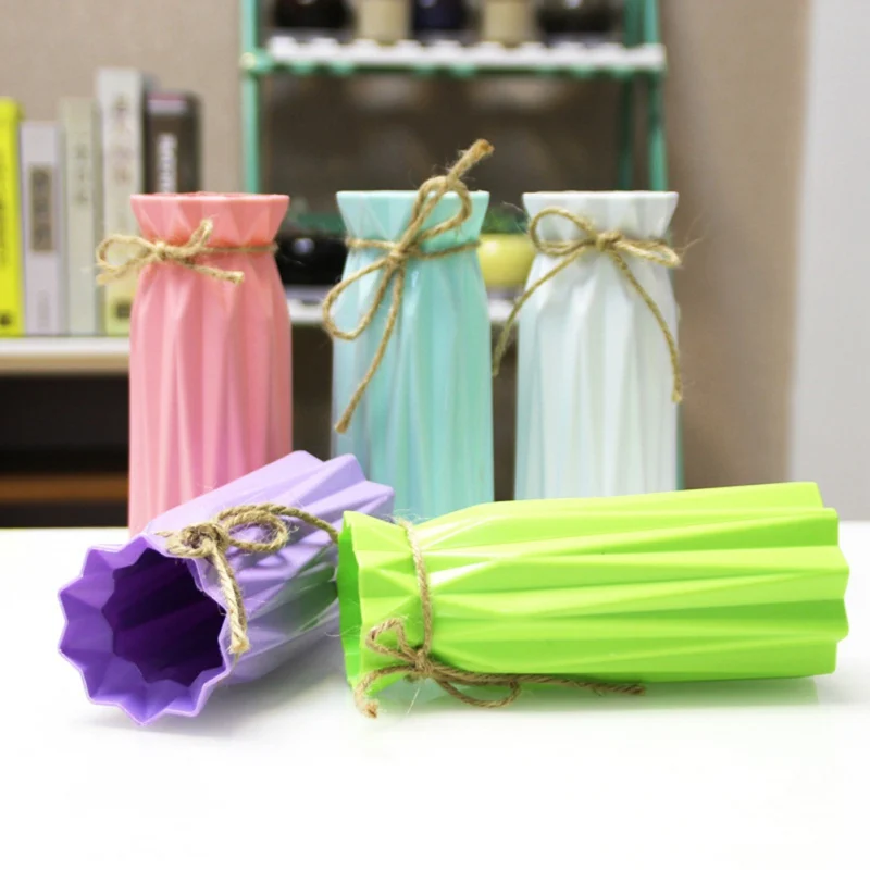 Пластиковая ваза оригами с веревкой белый керамический цветочный горшок