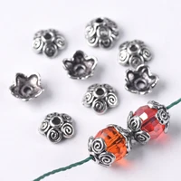 20pcs 10mm bead caps antique tibetan silver flower shape alloy metal loose spacer beads lot for jewelry making diy findings