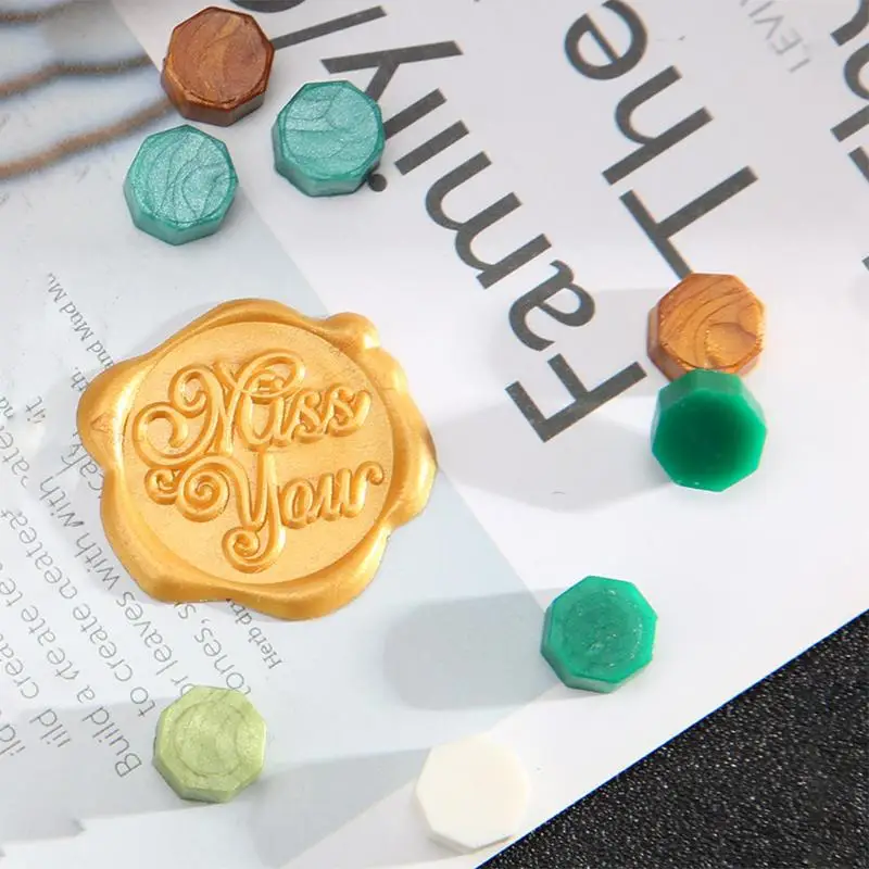 100 шт. винтажный восьмиугольный восковой штамп с зернистой текстурой женские