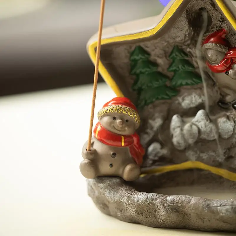 Звездная форма керамический обратный поток благовоний горелка рождественские