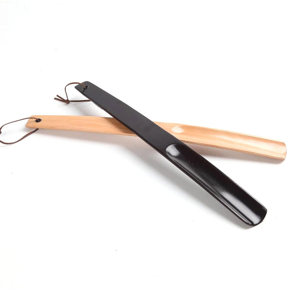 

Wooden Wearing Hanging Loop Durable Hotel Athletic Shoe Horn Pull For Boots Odor Resistant Spoon Home Long Handle Random Color