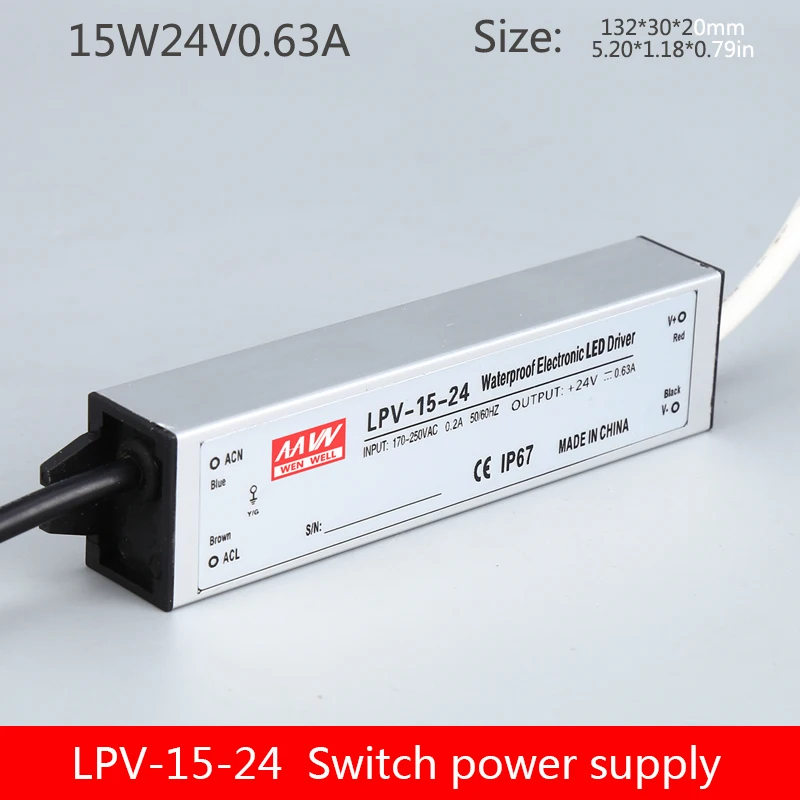 Водонепроницаемый светодиодный блок питания с однократным выходом 12/24 в