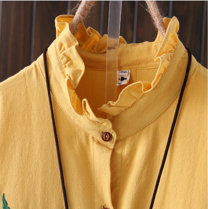 Весна в этническом стиле с вышивкой футболки-топы цветочным рисунком и свободная