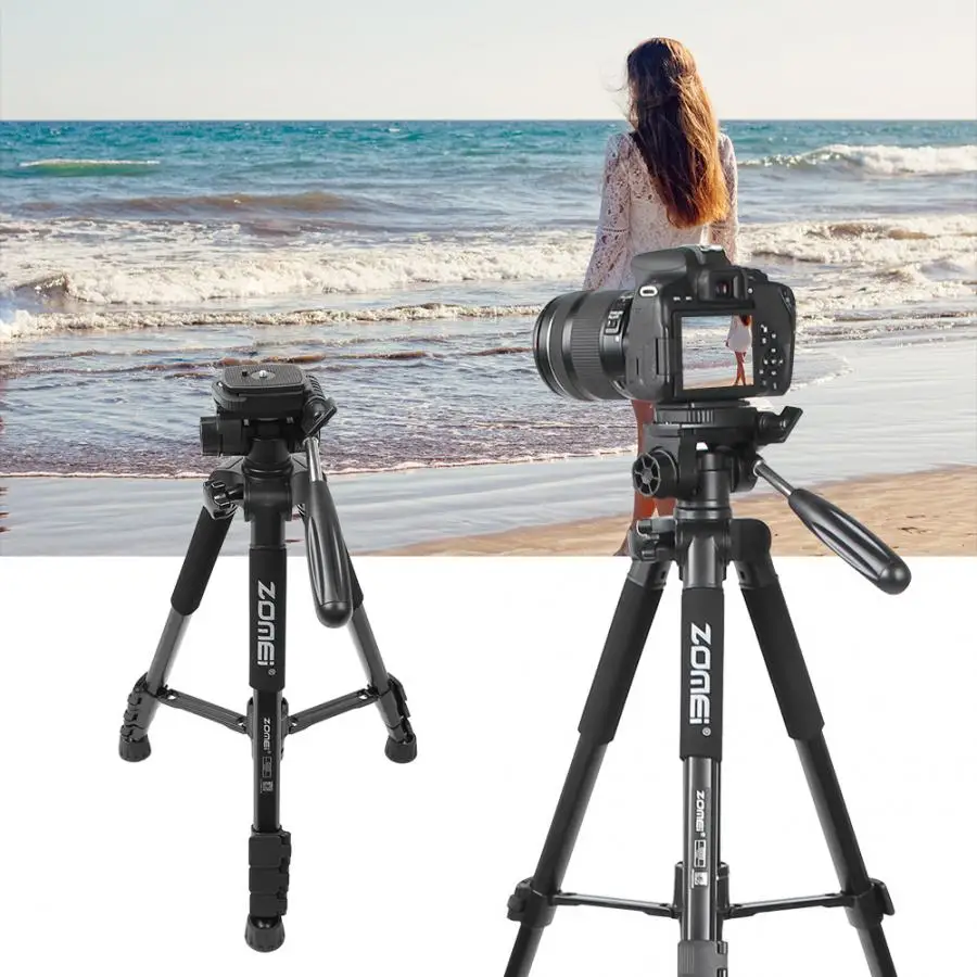 Zomei T80/T70/Q222/Q555/Q666/Q666C Профессиональный штатив для путешествий портативный регулируемый штатив для Canon беззеркальных/DSLR камер