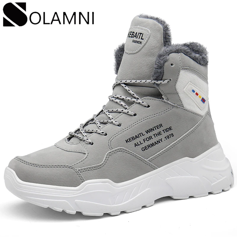 Зимние высокие кроссовки Мужские Водонепроницаемые зимние ботинки на платформе