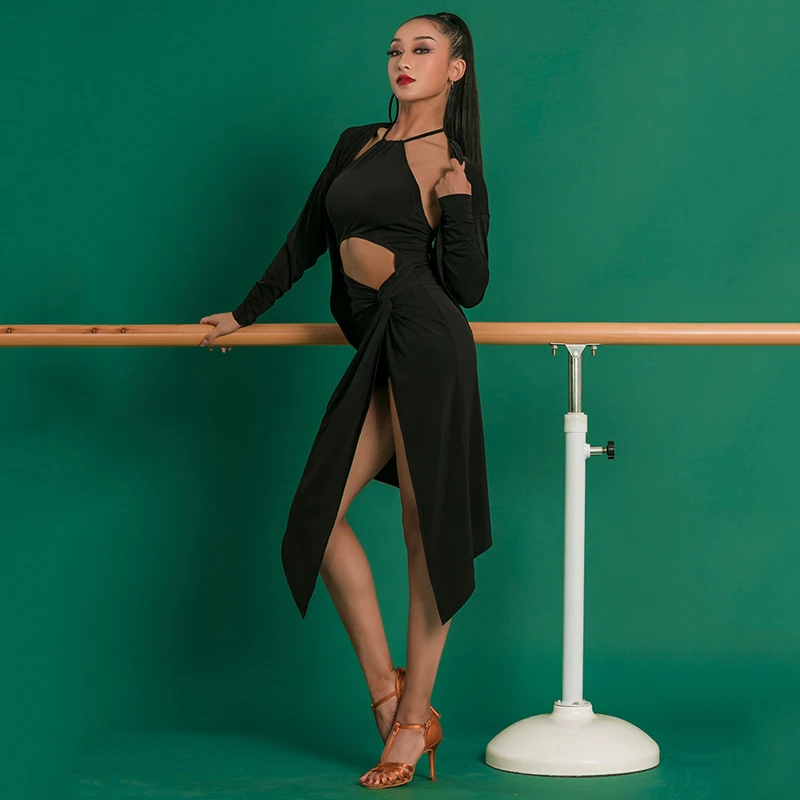 Женское платье для латиноамериканских танцев откровенное танцевальное с