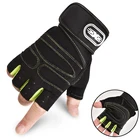 Перчатки для велоспорта, Нескользящие, с защитой от пота, для мужчин и женщин, перчатки с открытыми пальцами, дышащие противоударные спортивные перчатки, перчатки для велоспорта