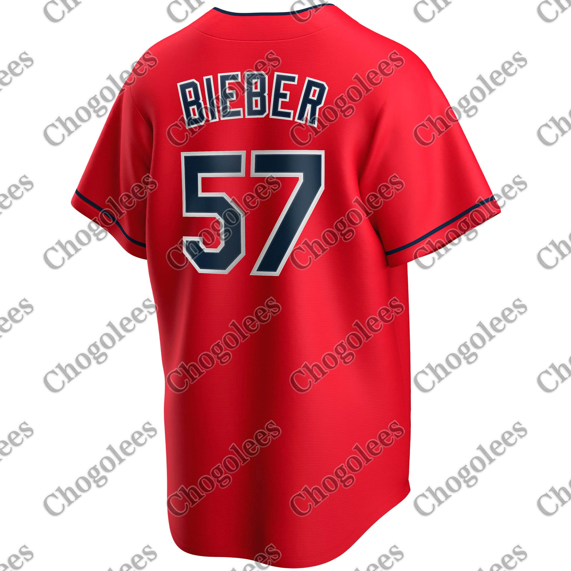 

Camisa de beisebol shane bieber cleveland alternate 2020 jogador vermelho