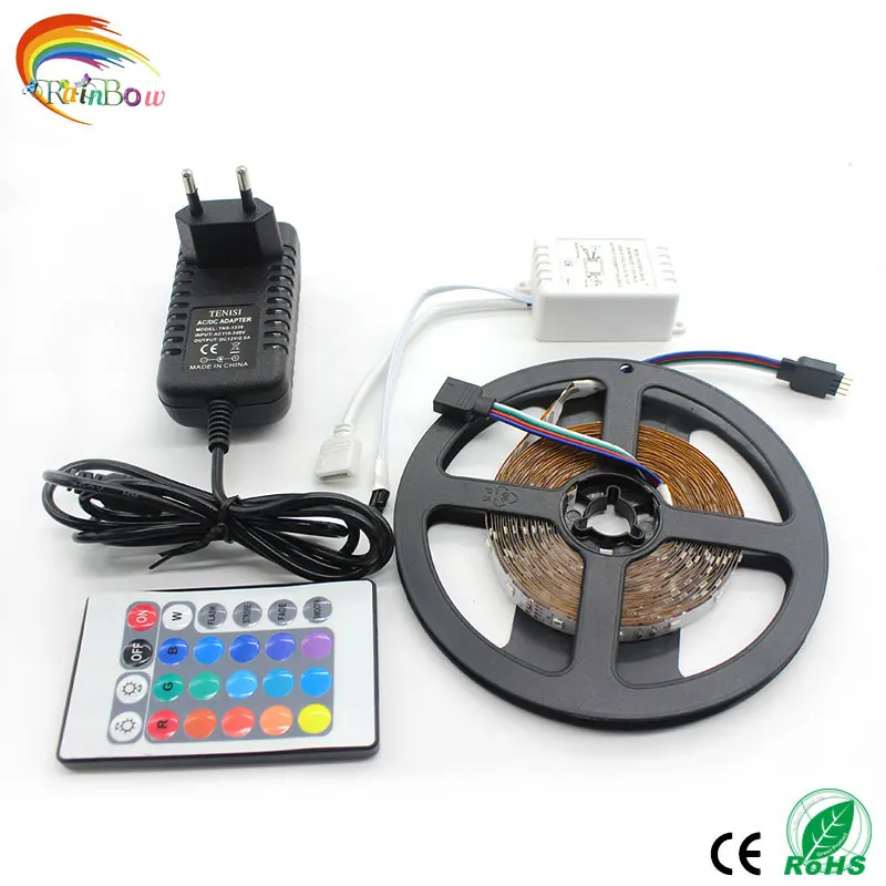 Светодиодная лента RGB 5 м светодиодный светильник SMD 2835 DC 12 В не Водонепроницаемая