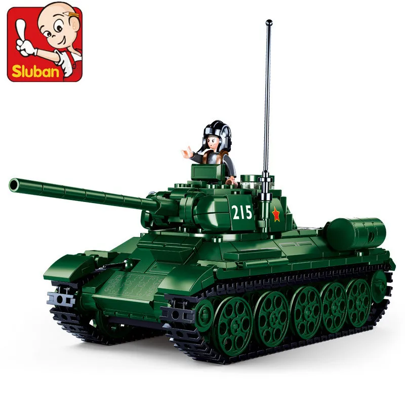 

497Pcs Military T34-85 Tank MOC Building Blocks Sets DIY Creative Army 215 Tank Model Bricks Educational Toys for Children Gifts