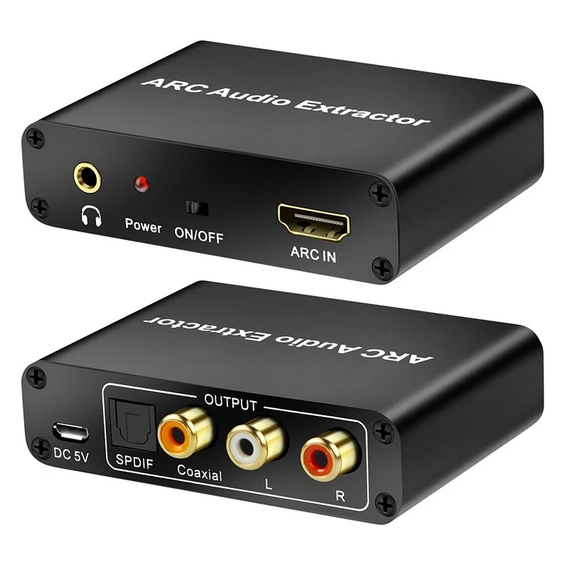 192 кГц HDMI совместимый ARC Audio Extractor аудио адаптер цифро аналоговый конвертер DAC SPDIF RCA