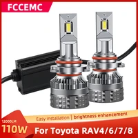 fccemc high power 3570 chip h11 9005 9012 12000lm 110w high beam headlight driving light for toyota levin running lamp car bulbs