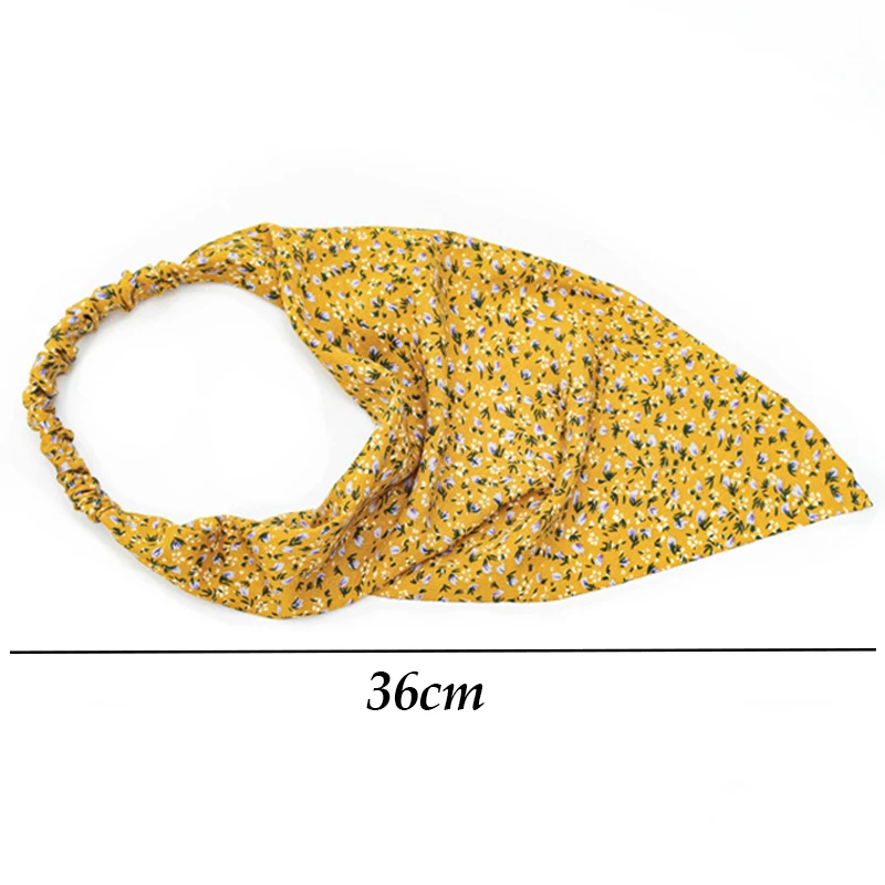 Модный женский шарф для волос треугольный головной убор с цветочным принтом
