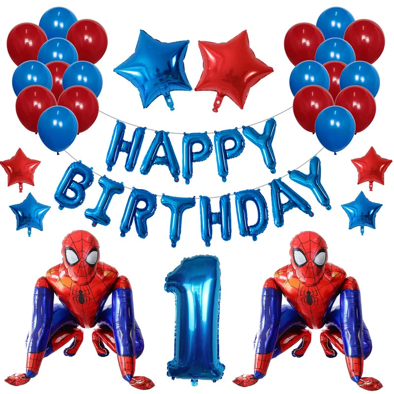Juego de Globos de aluminio 3D de superh&eacute;roes para ni&ntilde;os, globo de l&aacute;tex de superh&eacute;roes, Spiderman, Marvel, decoraci&oacute;n para fiesta de cumplea&ntilde;os, juguete inflable para Baby Shower, 42 piezas-1
